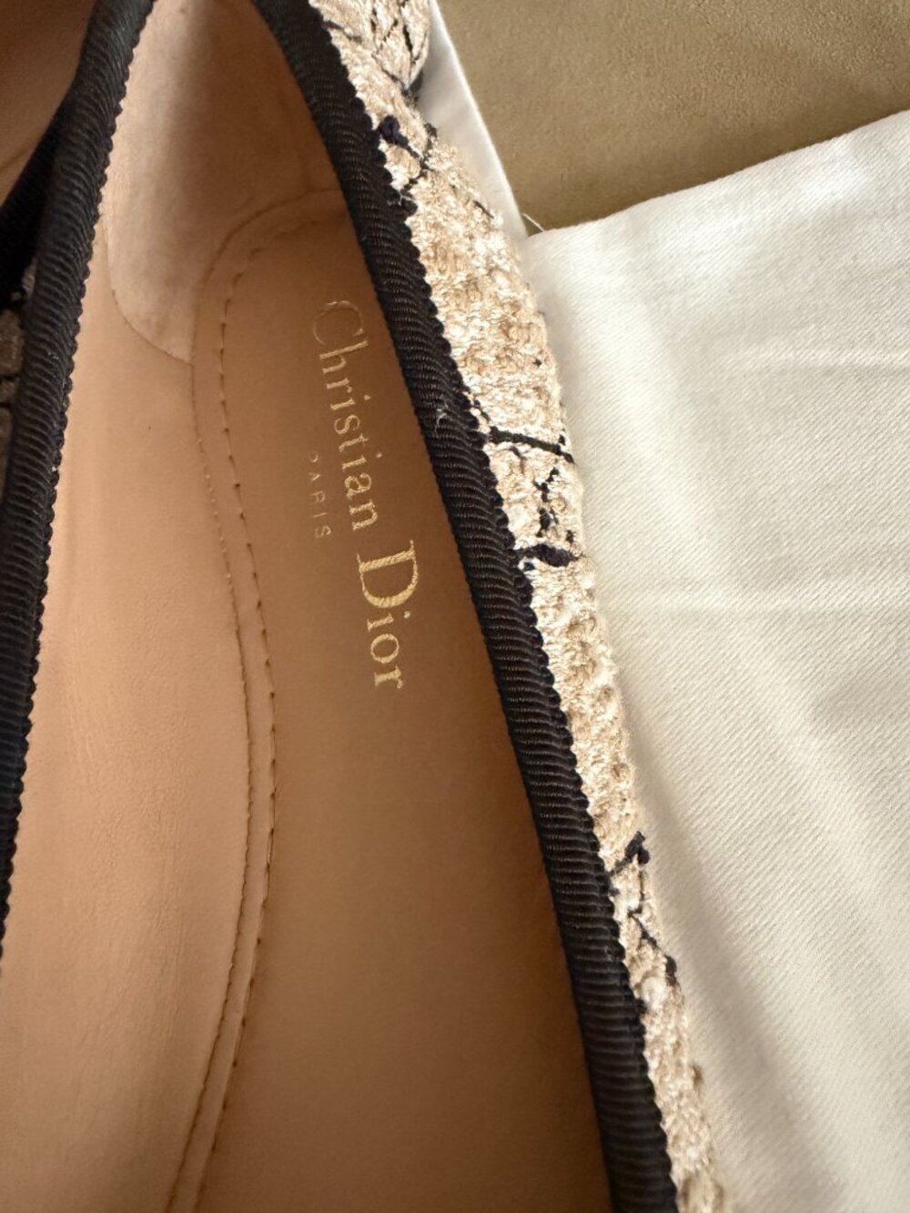 Christian Dior Cannage Tweed Ballerina Flats 39.5 - Picture 3 of 9